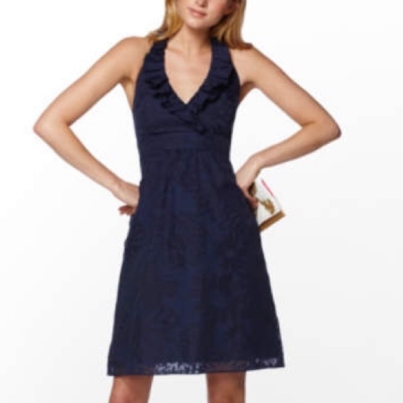 Lilly Pulitzer Dresses & Skirts - Lilly Pulitzer Ramona Halter Floral Ruffle Dress